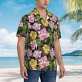 thumbnail image 5 of Goofa Colorful Roses Hawaiian Shirt for Men, Unisex Summer Beach Casual Short Sleeve Button Down Shirts,Aloha Tropical Floral print shirt-X-Large, 5 of 9