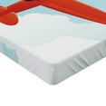thumbnail image 2 of Ambesonne Plane Fitted Sheet, Airplane Flying Cloud, Twin Size, Orange Blue, 2 of 3