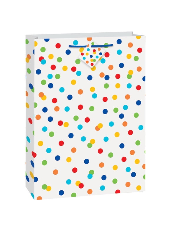 Unique Industries Assorted Colors Polka Dot Birthday Gift Bags