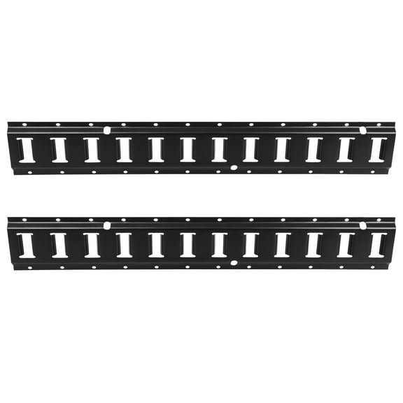 Powder Coated Black E Track Tie Down Rail Kit 3 Foot Heavy Loads Up to 2000 lbs for Garages Van Trailers Motorcycle Tie Downs ATV Mountings(2PCS)