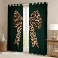 thumbnail image 2 of jejeloiu Cute Bowtie Bow Curtains Pack of 2 (42x84 Each),Chic Leopard Print Curtains Blackout,Green Brown Bedroom Curtains For Girsl Kids,Super Cozy Room Decor, 2 of 6
