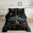 thumbnail image 3 of YST Deer Floral Sheet Set with Comforter Colorful Boho Tree Comforter Set Exotic Galaxy Bed In A Bag Retro Dreamy theme 7 Piece Full Bedding Sets, 3 of 5