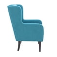 thumbnail image 6 of Powell Laude Quilted Velvet Wingback Accent Chair, Teal, 6 of 9
