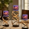 thumbnail image 4 of Kuiaobaty 4 Packs Flickering Flameless LED Battery Candles Waterproof Pillar Fake Candles with Colored Light Remote for Wedding Beach Party Decor Sunset Glow Beach Palm Coconut Tree, 4 of 7