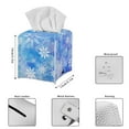 thumbnail image 6 of FUIALDOLG Square Tissue Box Cover PU Leather, Snowflakes Blue Waterproof Car Tissue Holder Storage for Bathroom Vanity, Countertops, Dressers, Night Stand, Parlors and Offices, 6 of 7