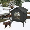 thumbnail image 1 of Casa para gatos al libre, casa para gatitos, suministros para mascotas, refugio portátil y cálido para gatos salvajes, casas para mascotas para L Negro, 1 of 8