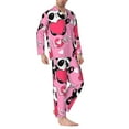 thumbnail image 3 of Bingfone Men'S Pajama Set 2 Piece Loungewear Pjs, Long Sleeve With Pajama Pants-Panda Heart Valentine Pink, 3 of 9