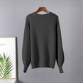 thumbnail image 6 of Busydd Women's Sweaters Fashion Solid Color Long Sleeve Crewneck Sweater Women Knit Ribbed Pullover Sweaters for Women Free Size, 6 of 6