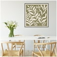 thumbnail image 3 of Kate and Laurel Sylvie Modern Minimalist Botanical Green and Neutral Linen Framed Canvas Wall Art by The Creative Bunch Studio 30 x 30 Grey, Modern, Abstract, Nature Art for Wall Decor, Living Room, 3 of 8
