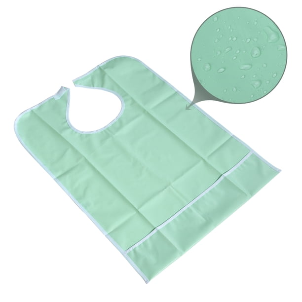 WORGEOUS Delantal de ayuda protector de babero impermeable para adultos a la hora de comer (verde claro)