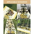 thumbnail image 2 of Bees Summer Tablecloth Rectangle Round Table Cloth 60x120 Inch, Honey Indoor or Outdoor Tablecloth, Stripes Yellow Waterproof Polyester Fabric Washable Table Cover for Party Holiday Picnic Decoration, 2 of 6