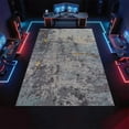 thumbnail image 4 of Abstract Grunge Grey Rug 4x5 Area Rugs Vintage Blue Gray Rugs Non Slip Low Pile Indoor Throw Carpet for Living Room Bedroom Gameroom Study Office Entrance Foyer, 4 of 7
