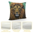 thumbnail image 4 of COMIO  Throw Pillow Cover Art Wild Lion Square Pillowcases Animal Furry Mammal Predator Palette Mane Expressive Feline Modern Cushion Cover Home Decor, 4 of 5