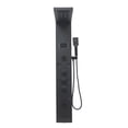 thumbnail image 5 of 6-Function Wall-Mounted LED Shower Panel Tower System, Smart Shower Column with Rainfall Waterfall Head, Handheld Spray Tub Spout (Black), 5 of 20