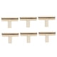thumbnail image 2 of 6 Sets oro cajón manija espacio aluminio estilo europeo manija muebles piezas de repuesto (en forma de T solo agujero), 2 of 8
