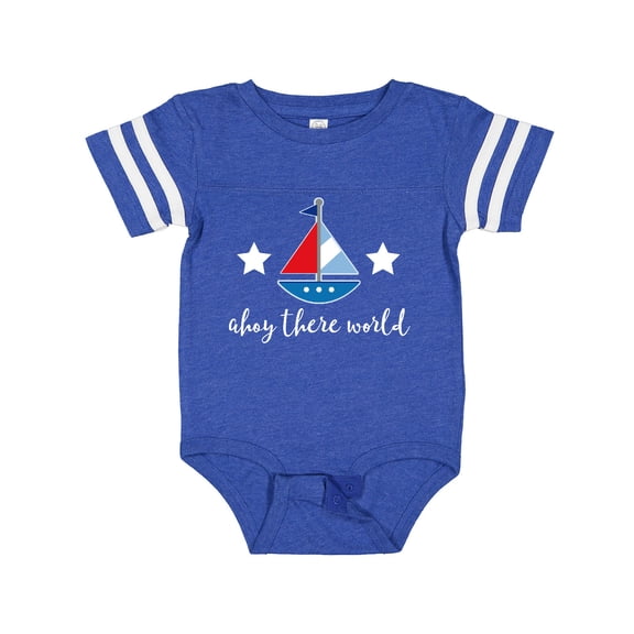 Inktastic Nautical Baby Boy Ahoy Sailboat Boys Baby Bodysuit