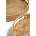 thumbnail image 5 of 11.8" Hand-Woven Round Rattan Serving Tray Decorative Wicker Trays with Handles for Coffee Table (Natural-M), 5 of 5