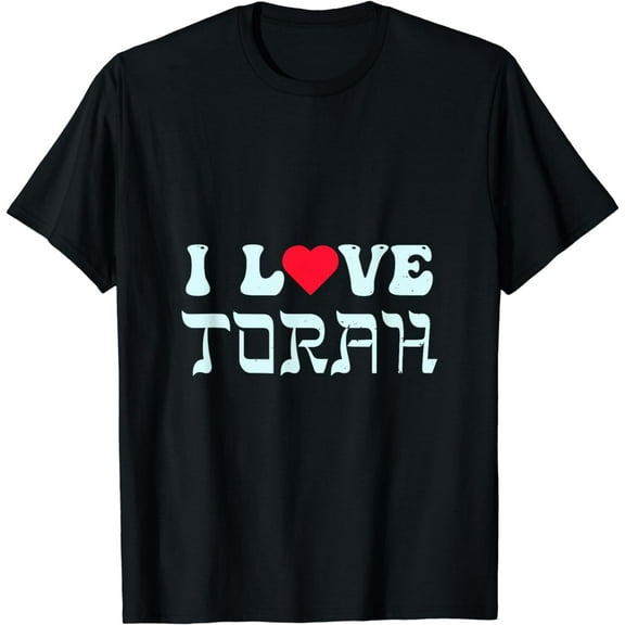 Jewish Gifts - I Love Torah T-ShirtMen and women, Black T-shirt, size: Extra large