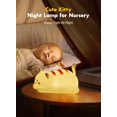 thumbnail image 5 of Luz de noche de gato para niños, linda luz de noche de silicona con 2 niveles de brillo, lámpara recargable kawaii para dormitorio, niñas y niños, bebés, guardería, regalos, tiempo de 15/30/60 minutos, 5 of 5
