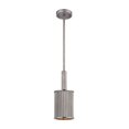 thumbnail image 1 of Corrugated Steel - One Light Mini Pendant  Weathered Zinc/Polished Nickel Finish, 1 of 2