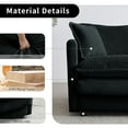 thumbnail image 2 of Domiluxe Chenille Accent Chair with Ottoman,Comfy Deep Single Seat Sofa with Pillow,Upholstered Armchair for Living Room Bedroom Office Apartment,Black, 2 of 7