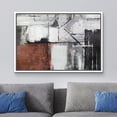 thumbnail image 2 of wall26 Framed Canvas Print Wall Art Minimal Grunge Gray Brown Color Block Collage Abstract Shapes Illustrations Modern Art Decorative Contemporary for Living Room, Bedroom, Office - 16x24 White, 2 of 5