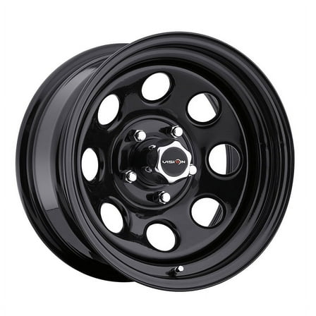 16x7 Vision HD 85H Soft 8 Gloss Black Wheel 5x4.5 (0mm) CAPS SEPARATE
