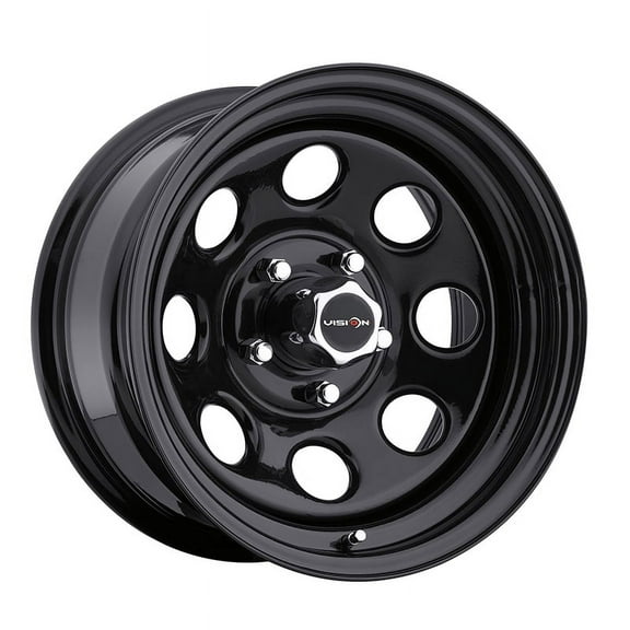 16x7 Vision HD 85H Soft 8 Gloss Black Wheel 5x5.5 (0mm) CAPS SEPARATE