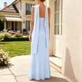 thumbnail image 4 of ShomPort Womens Bodycon Maxi Dress with Scarf Strapless Tube Flowy Cocktail Party Vacation Wedding Guest Dress, 4 of 5