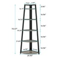 thumbnail image 2 of TribeSigns 70 inch Tall Corner Shelf, Industrial 5 Tier Corner Bookshelf Corner Ladder Shelf Small Bookcase for Living Room, Home Office, Gray, 2 of 6