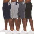 thumbnail image 4 of Essential Elements 4 Pack: Men's Active Performance Athletic Sports Workout Gym Casual Knit Basketball Shorts with Pockets Set F, Small, 4 of 7
