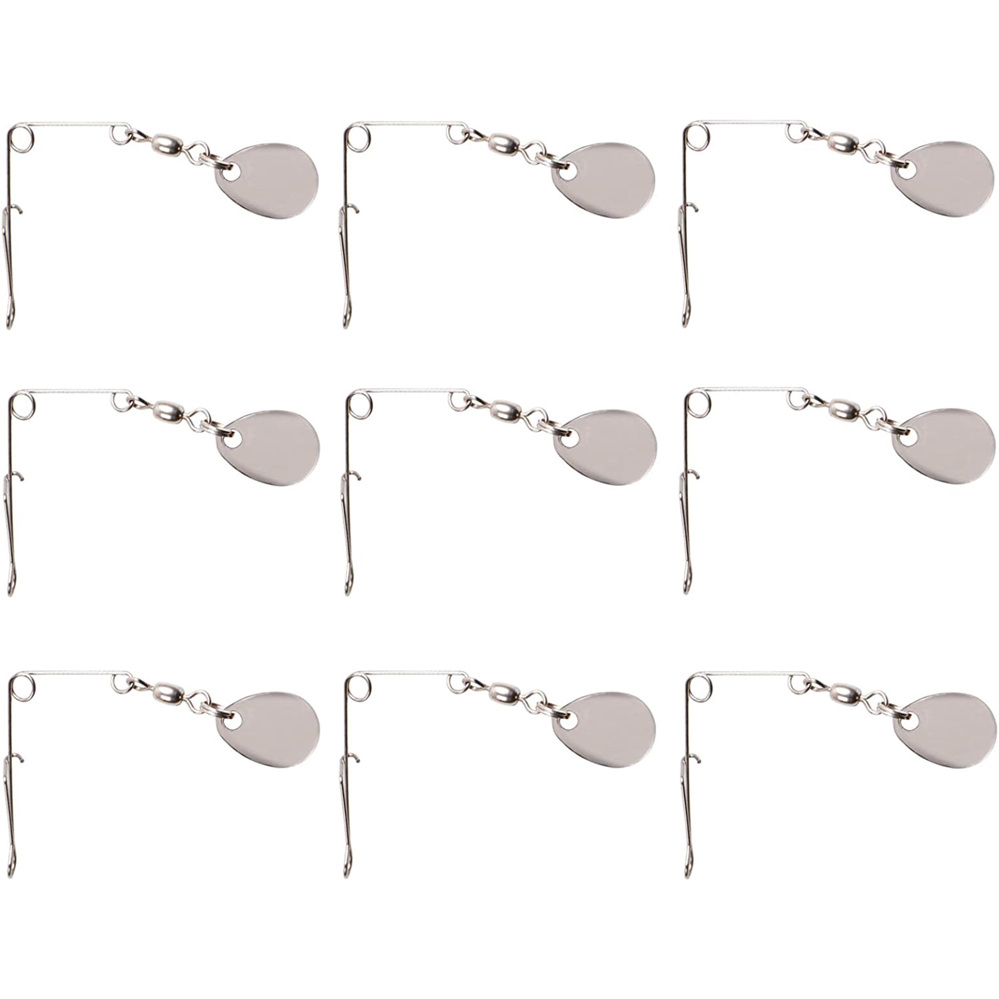 11 Pcs Silver Colorado Fishing Spinner Blades for Crappie Spinnerbait Stainless Steel 0.8mm Wire Crappie Spin for Jig Lure High Reflectivity for Freshwater Saltwater