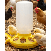 Little Giant Poultry Chicken 1 QT Plastic Feeder Set, Yellow