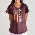 thumbnail image 2 of AHMOMEI S-5XL Plus Size Women's 250th Anniversary Print Scrub Tops Women Stars Stripes Women's Nurse Uniform with Pocket Red XXL, 2 of 6