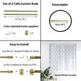 thumbnail image 4 of Bundle 2 Cafe Curtain Rods 12" to 16" and 4 Self Adhesive Hooks Gold, 4 of 5
