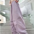 thumbnail image 5 of WPPGONE Girls Cargo Pants Teen Tween Baggy Parachute Trousers with Drawstring Elastic Waist Loose Fit Wide Leg Streetwear Bottoms with Flap Pockets for Casual Dance School, 5 of 9