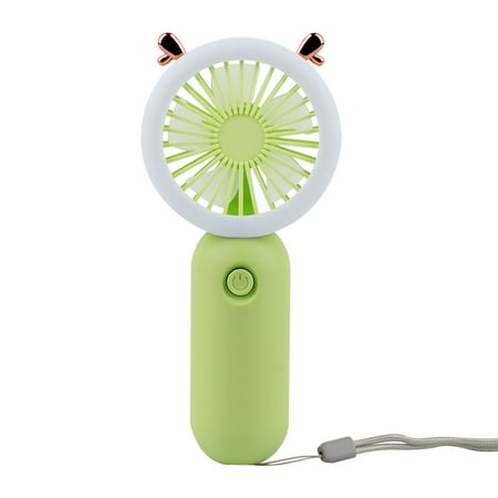

yongmandr Electric Handheld Mini Fan Small Fans USB Rechargeable with Night Light Battery Powered Portable Fans Personal Cooling Fan That Blows Cold Air (Green)