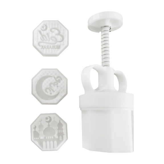Thickness Adjustable Moon Cake Mold 50g Eid Mubarak Cookie Stamps Set Hand Press Cutter Green Bean Cake Pastry Mould