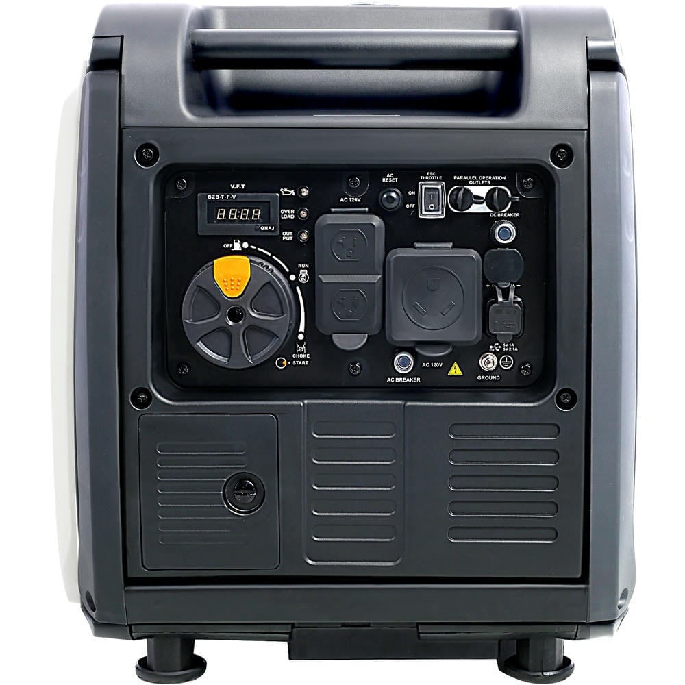 Topcobe 4500W Portable Electric Generator, Super Quiet Inverter Generator, Foldable Handle with Wheel, 212cc 4 Stroke, Utility, Gray