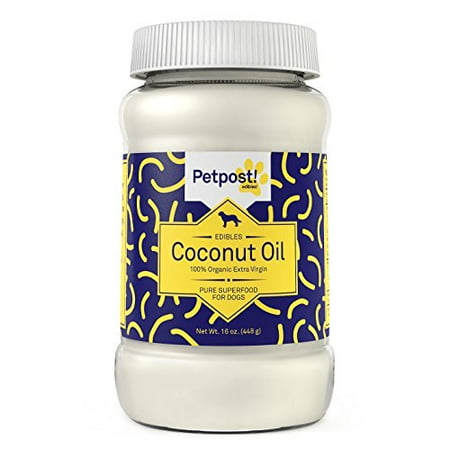 Petpost | Coconut Oil - Hot Spot & Itchy, Dry Skin Treatment for Dogs - 100% Certified Organic Extra Virgin Superfood & Moisturizer for Skin and Coat, & Dog Itch Relief - 16