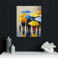 thumbnail image 4 of COMIO Large Canvas Print Wall Art- 12x16 Colorful Umbrella Office Worker Walking in the Rain Canvas Oil Painting Picture Artworks Modern Landscape for Home Wall Decor Ready to Hang, 4 of 4