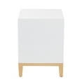 thumbnail image 3 of Baxton Studio Donald Modern Glam and Luxe White Finished Wood and Gold Metal 2-Drawer End Table, 3 of 7