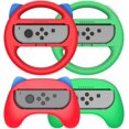 thumbnail image 1 of Poignée pour Manette Nintendo Switch Jeux de Course Poignée de Volant pour Joy-Con - Ensemble de 4 Poignées Confort Chat Mignon Accessoires de Poignées pour Enfants Famille, Rouge + Vert Costume, 1 of 7