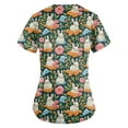 thumbnail image 3 of ADSSDQ Easter Scrub for Women Funny Cartoon Bunny Print Working Uniform Short Sleeve V-Neck Medical Scrub Shirts Oversized Casual Easter Bunny Scrub Tops Blue XL, 3 of 6