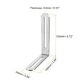 thumbnail image 2 of Adjustable Corner Code, 4 Pack 100x120mm - Stainless Steel 90-degree L-Shape Corner Brace, for Fixed (Silver), 2 of 5