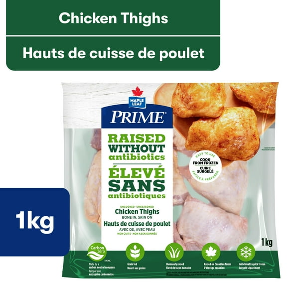 Hauts de cuisse de poulet élevé sans antibiotiques Prime 1 kg