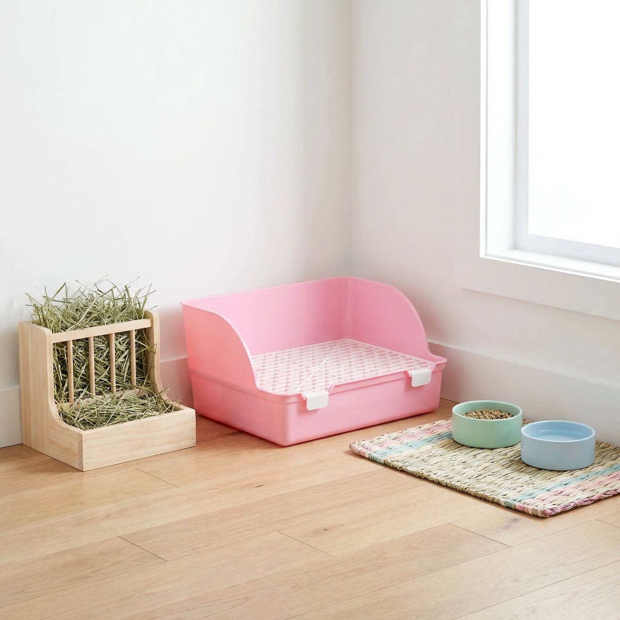Toyandona Spacious Pet Litter Box Pan for Ferrets Guinea Pigs - Versatile Small Animal Habitat Accessory