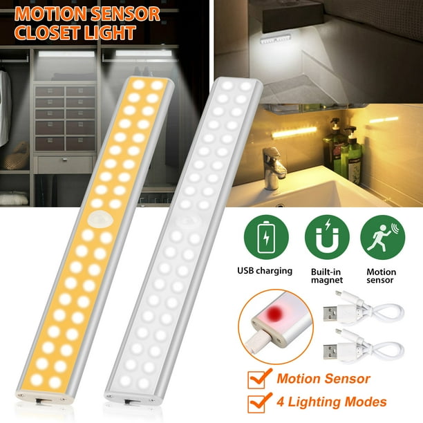2/1pcs 40 LED Under Closet Lights, Wireless Rechargeable Motion Sensor