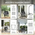 thumbnail image 6 of Outsunny Hanging Hammock Chair, Cotton Rope Macrame Swing Chair with Large Cushion, Chain, Steel Frame for Indoor Outdoor Patio Balcony, Dark Gray, 6 of 9