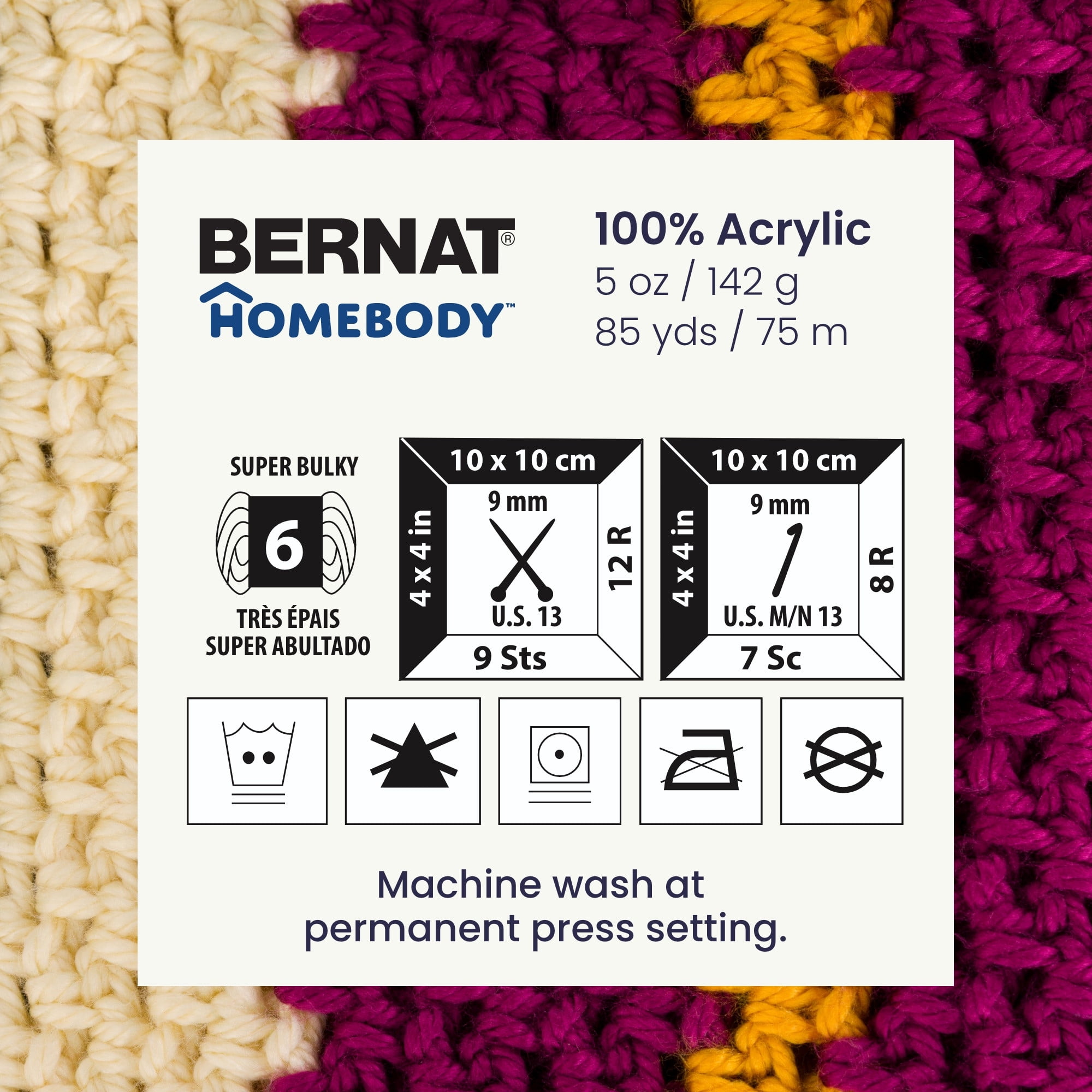 Bernat® Homebody™ #6 Super Bulky Acrylic Yarn, Sequoia Bark 5oz/142g 85 Yards